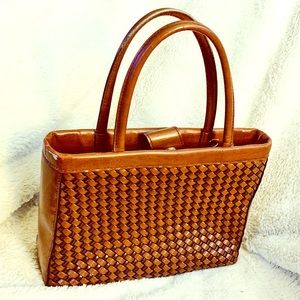 Relic by Fossil woven leather handbag brown medium